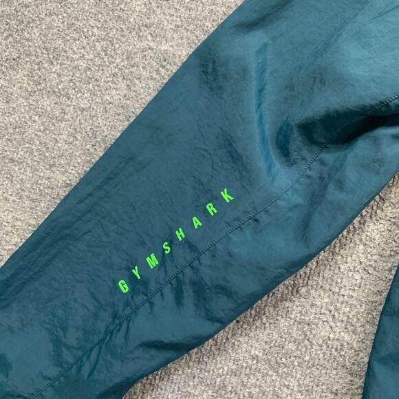 Gymshark Jacket Mens 3XL Spruce Lime Sport Windbreaker Full Zip Vented Hooded - Picture 11 of 13